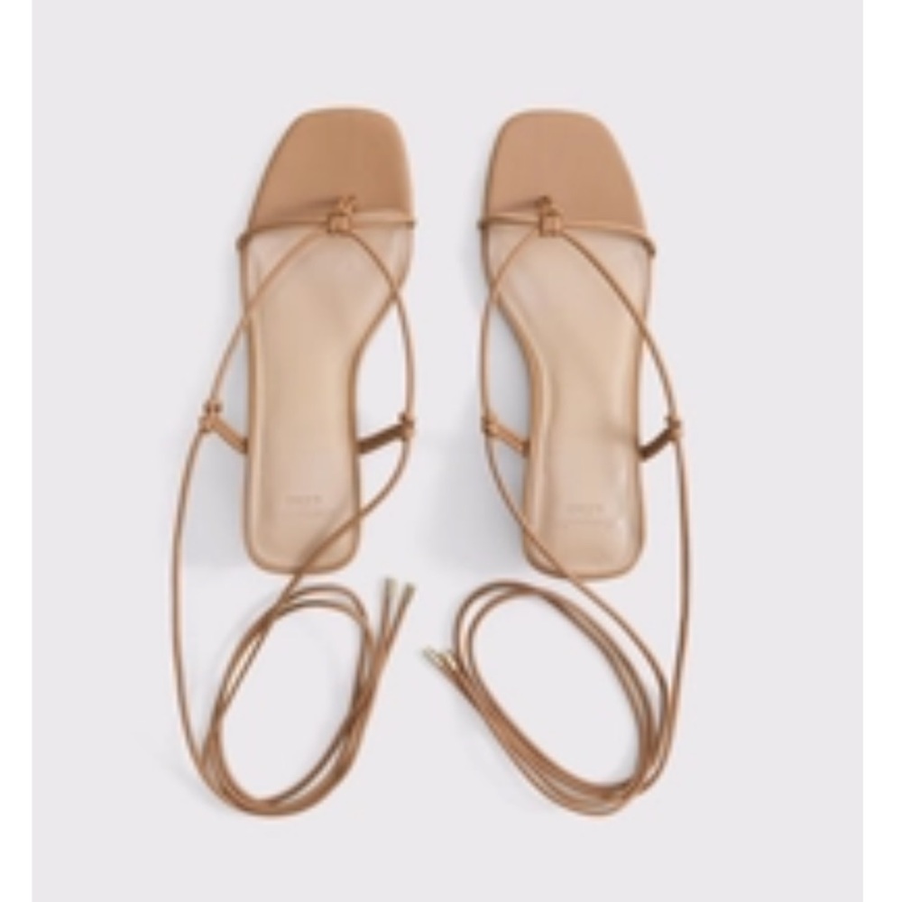 Abercrombie & Fitch Light Brown Strappy Lace-Up Block Heels Size 8.5